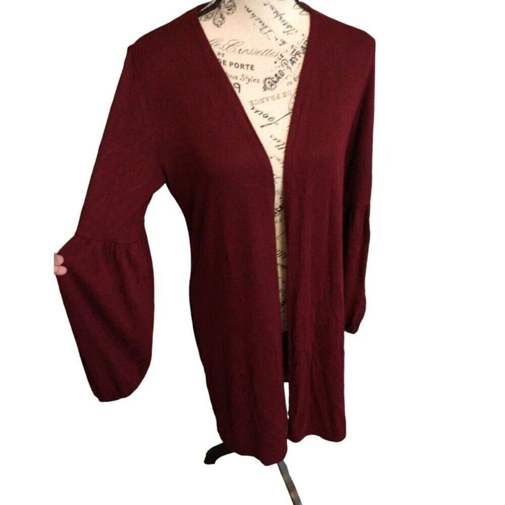 Knox Rose Burgundy Open Front Cardigan